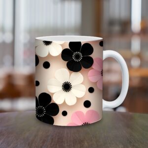 Keramický hrnček Bloom Pattern s kvetinovým vzorom v objeme 150 ml a 330 ml