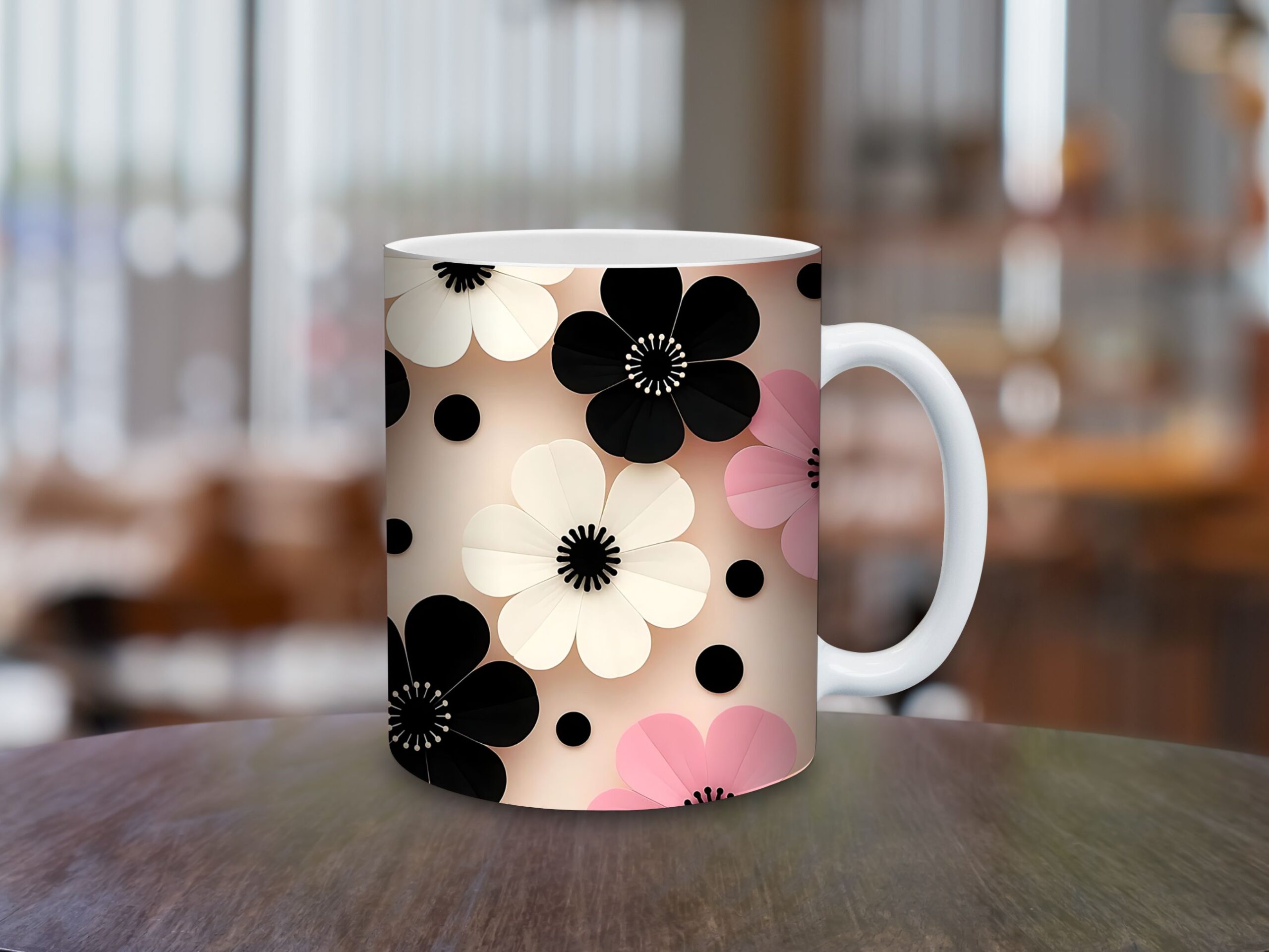 Keramický hrnček Bloom Pattern s kvetinovým vzorom v objeme 150 ml a 330 ml