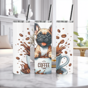 Nerezová termoska Coffee Time s veselým psíkom a kávovým motívom