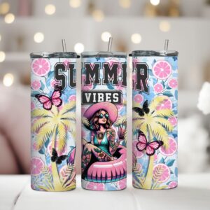 Letná termoska Summer Vibes 600 ml so slamkou