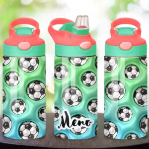 Detská nerezová fľaša 360 ml s menom a motívom futbalových lôpt