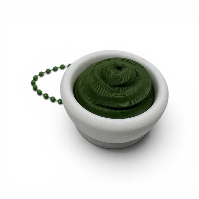 Fidget Clicker Wasabi v dizajne misky s wasabi, antistresová senzorická pomôcka s mechanickým kliknutím.