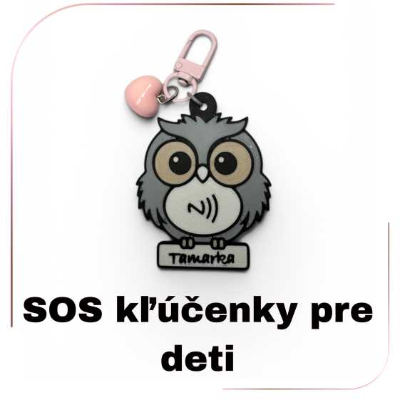 SOS NFC kľúčenka pre deti s kontaktnými údajmi